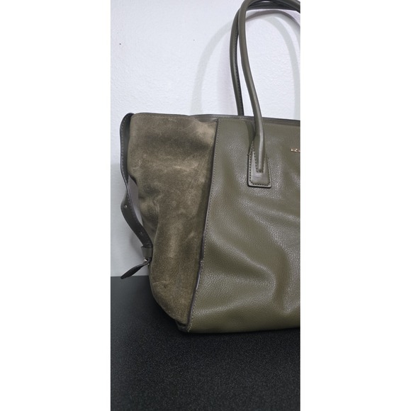 Michael Kors Avril XL Extra Large Top Zip Tote Shoulder Leather Bag Olive Green - Picture 5 of 14